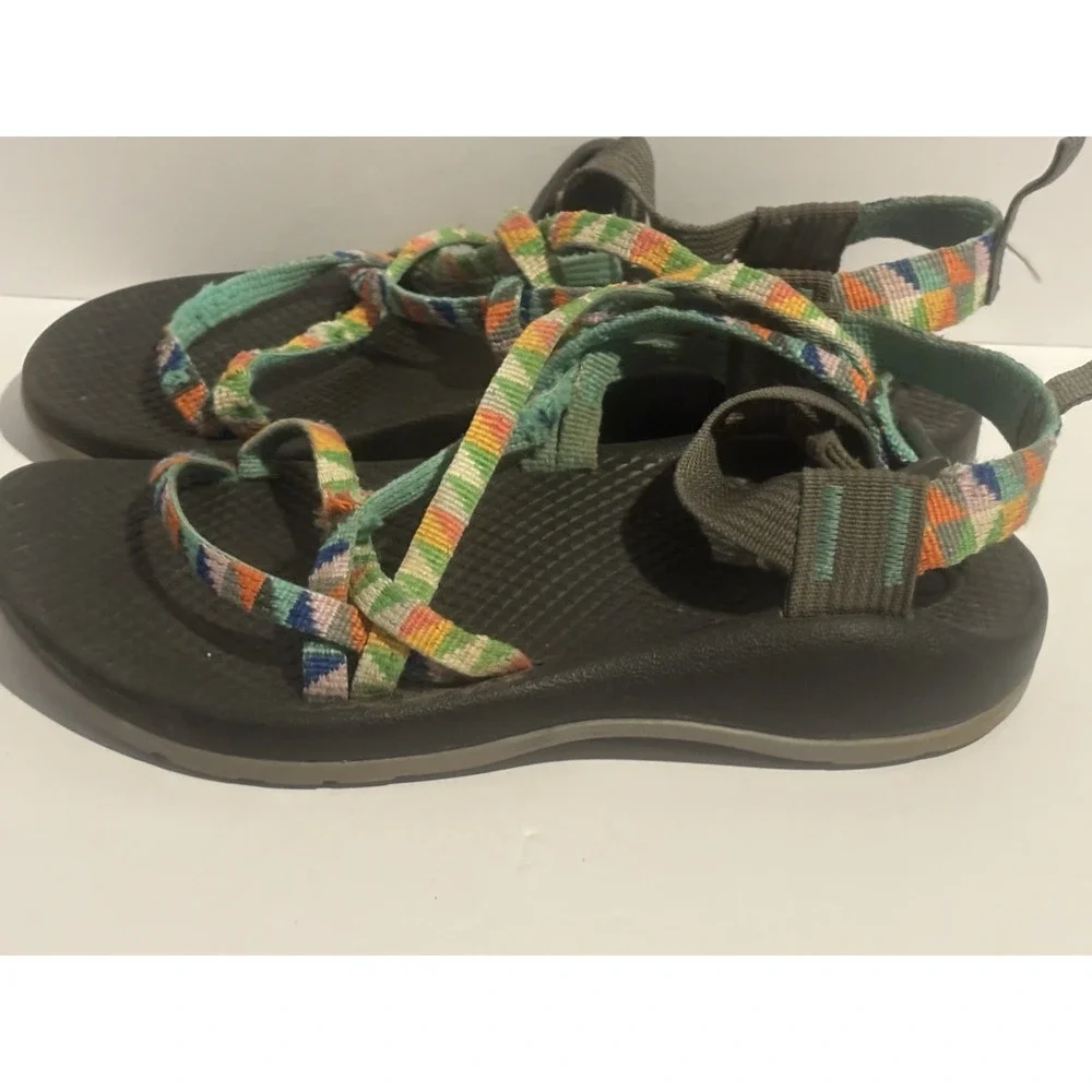 Chaco Z/1‎ Youth Girls Strappy Sport Hiking Sandals Outdoor Orange Blue Size 3